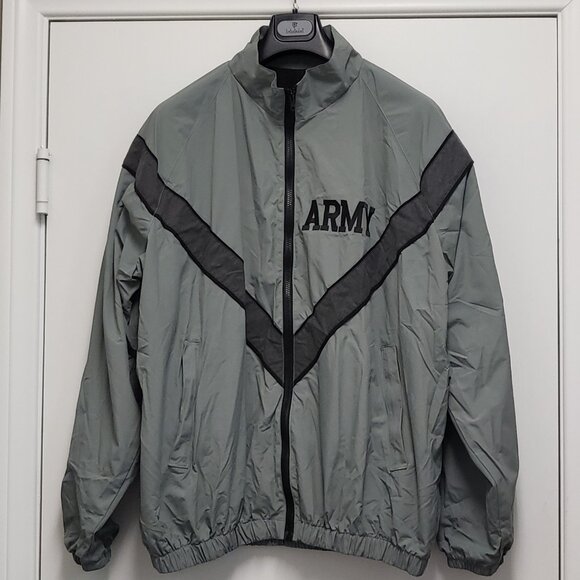 Vintage Mens Army Jacket Size Large Full Zip Windbreaker Pockets Vented Lined - Picture 1 of 16